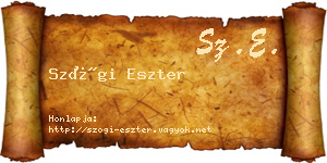 Szögi Eszter névjegykártya